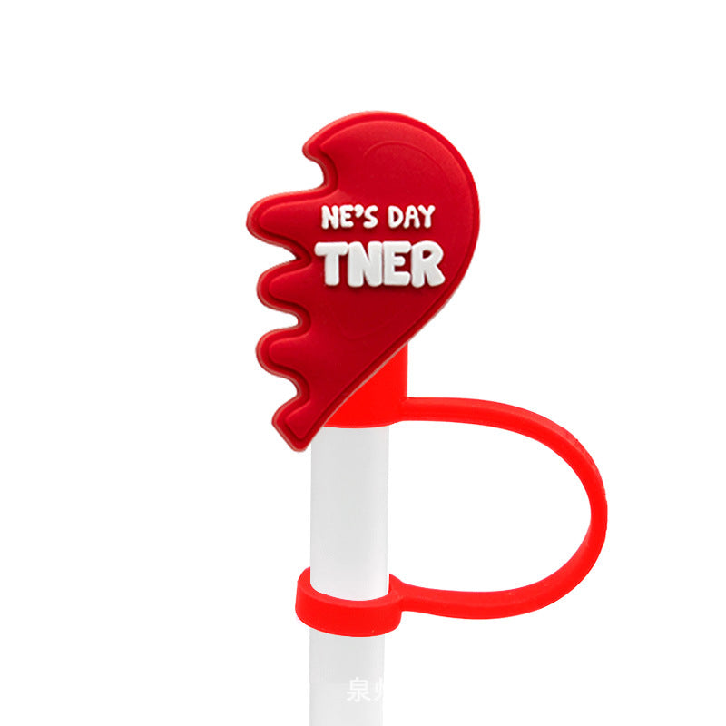Wholesale 10PCS Valentine's Day Series Silicone Straw Sets